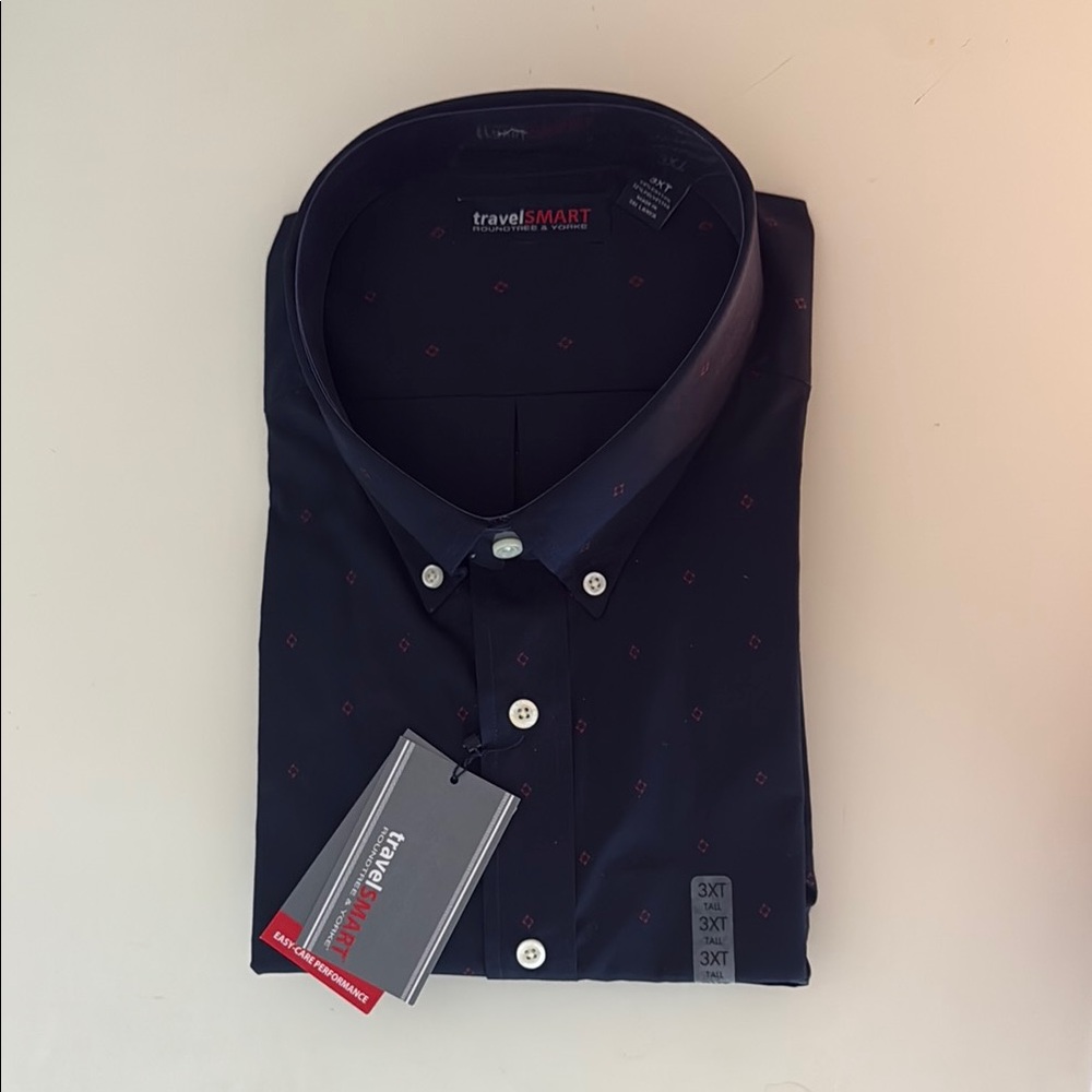 Belk Blue Long-Sleeve Dress Shirt Classic Formal Style